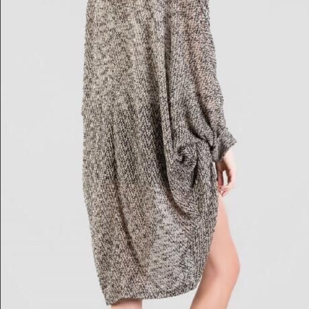 Blue long sweater wrap